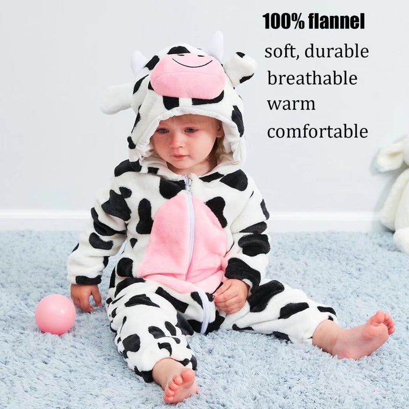OLLULL Baby Cow Costumes Unisex Toddler Outfit Halloween Dress Up Romper 2-3 Years - Image 4